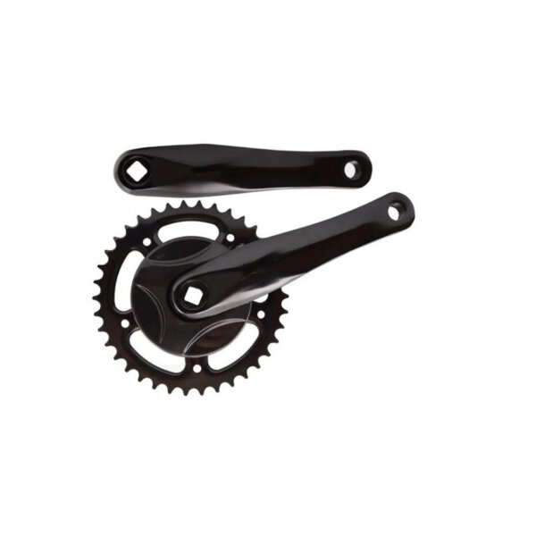 Kurbelgarnitur Aluminium,38 Zähne,4kant,170 mm,schwarz