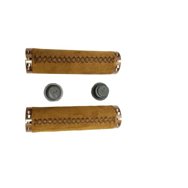Fahrrad Schraubgriffe Wildleder Braun,130 / 130mm