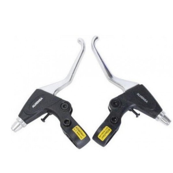 ALHONGA Bremsgriffe Set Schwarz/Silber,22,2mm Lenkerschelle,für V-Brake