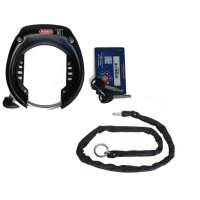 ABUS Rahmenschloss 5750 + Steckkette 100x5,5mm Schwarz SET