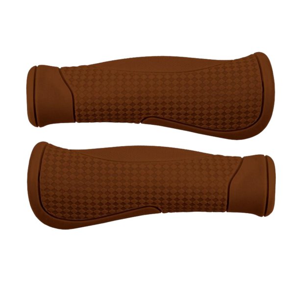 Retro Fahrradgriffe Cloud-Base2 Braun anatomisch. 130mm/130mm Ergo Handballen