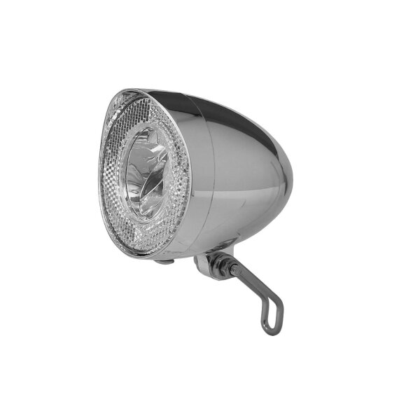 Scheinwerfer Retro LED Nabendynamo silber inkl.Prüfzeichen *BESTSELLER*