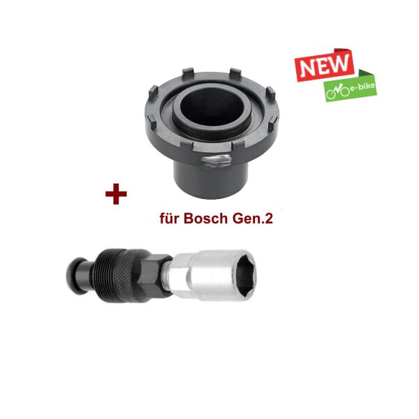 E-Bike Abzieher, Verschlussring + Kurbelabzieher  GEN.2 Bosch Active/ Performance Line/ CX, 1/2" Steckverbindung