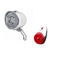 Retro CLASSICO LED-Scheinwerfer CHROM  + Retro Batterie...